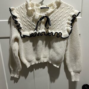 SHEIN Cream Knit Pullover